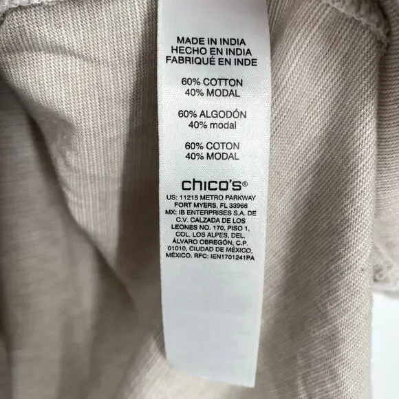 Chico’s Top Women’s Medium Tropical Palm Leaf Beaded Sequins Coastal Resortwear - Picture 5 of 8